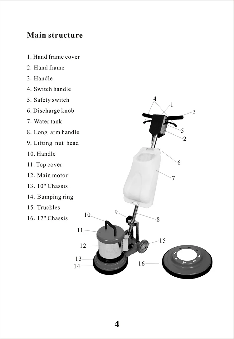 Ht-038 blue Multifunctional Floor Polishing Cleaning Machine