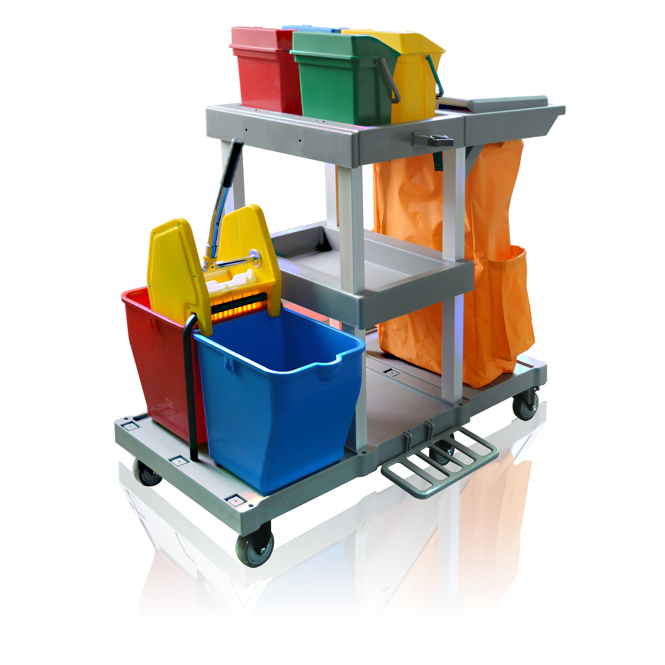 Multipurpose Cleaning Cart Hotel Cleaning Equipment with Wringer Trolley