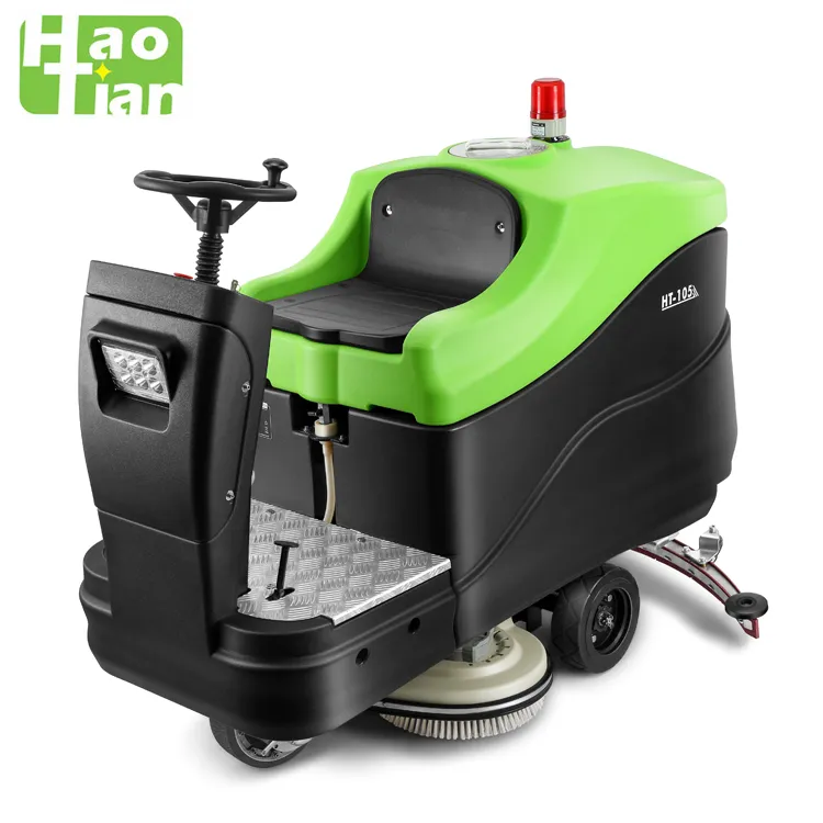 Haotian Ht-105 Ride-on Floor Cleaning Machine Scrubber Dryer with Battery &amp; Charger