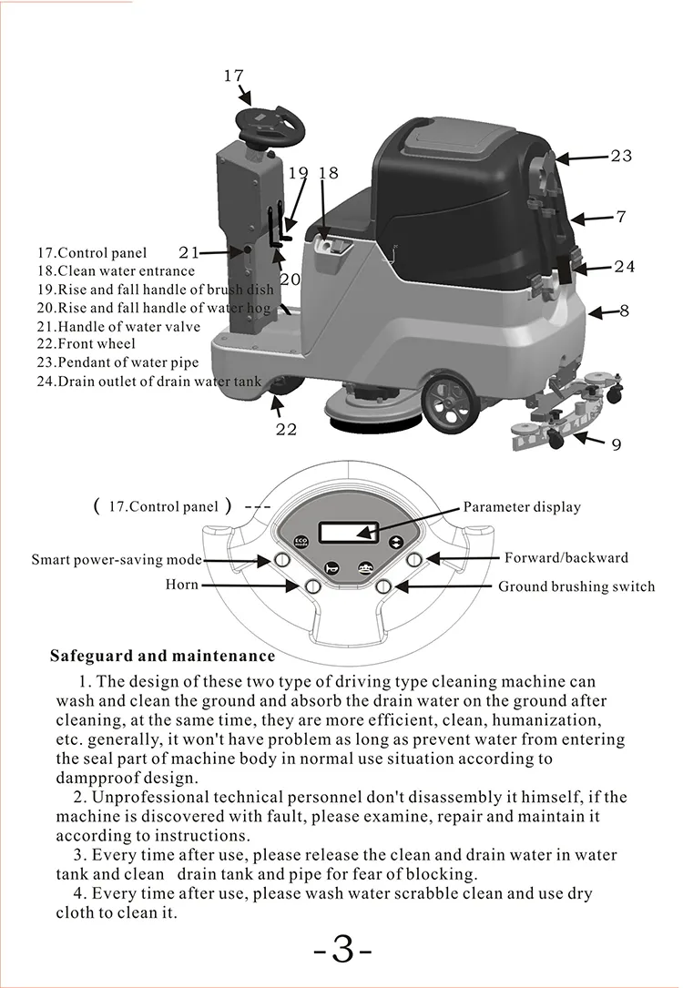 Ht55b Industrial Ride-on Floor Scrubber Dryer Machine