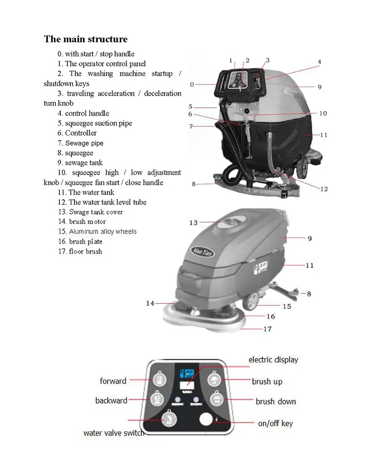 Xd510 Manual Floor Scrubber Ceramic Tile Floor Cleaning Machine